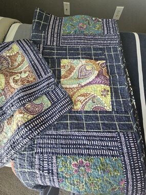 Multicolor Paisley Patchwork Quilt - Blue/Turquoise